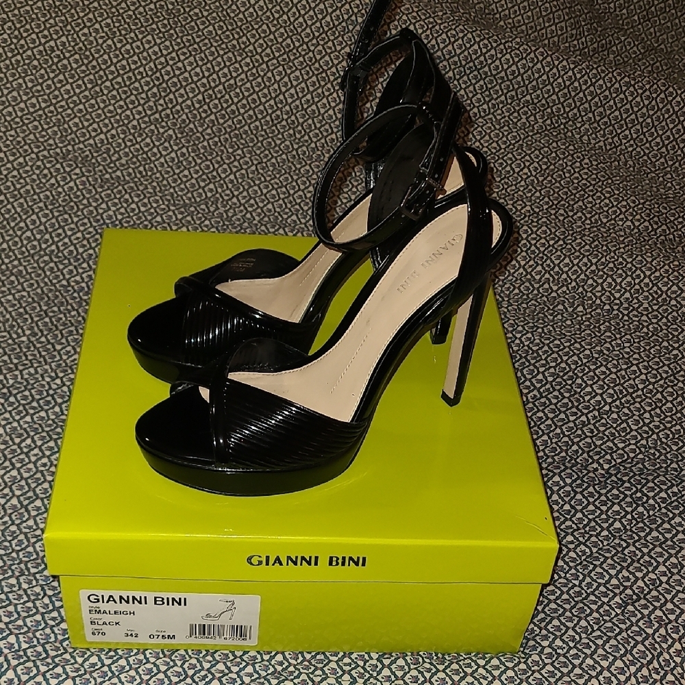 Gianni Bini Elegant Black Strappy Heels